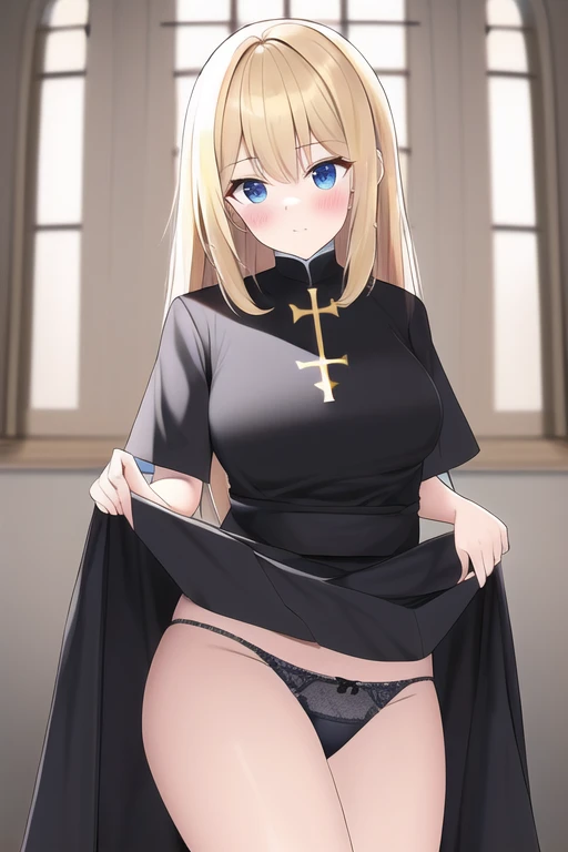 [NovelAI] Lifting up skirt Pants Skirt Masterpiece Nun habit [Illustration]